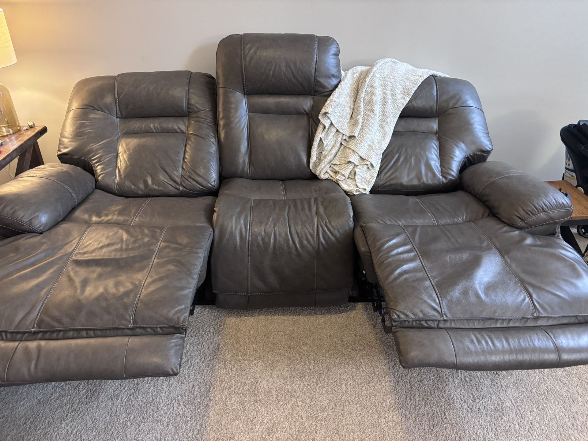 Leather Power Reclining Sofa
