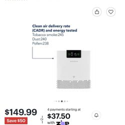 Insignia™ - 375 Sq. Ft. HEPA Air Purifier with ENERGY STAR Certification - White Excellent Quality 