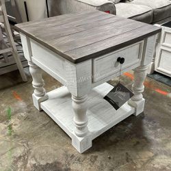 Rectangular End Table, Gray/White Color, SKU#10T994-2