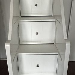 Twin top bunk bed and desk with storage stairs 