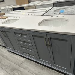 Bathroom vanity 72 inch gray 