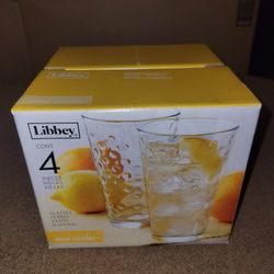 New In Box NiB 4 16oz Glasses Vasos Glass Vidrio