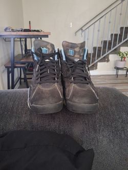 These are Jordan Jumpman MVP sneakers in the Black/University Blue colorway.