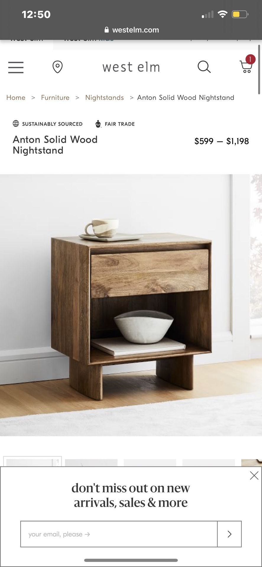 West Elm Anton Nightstand Set 