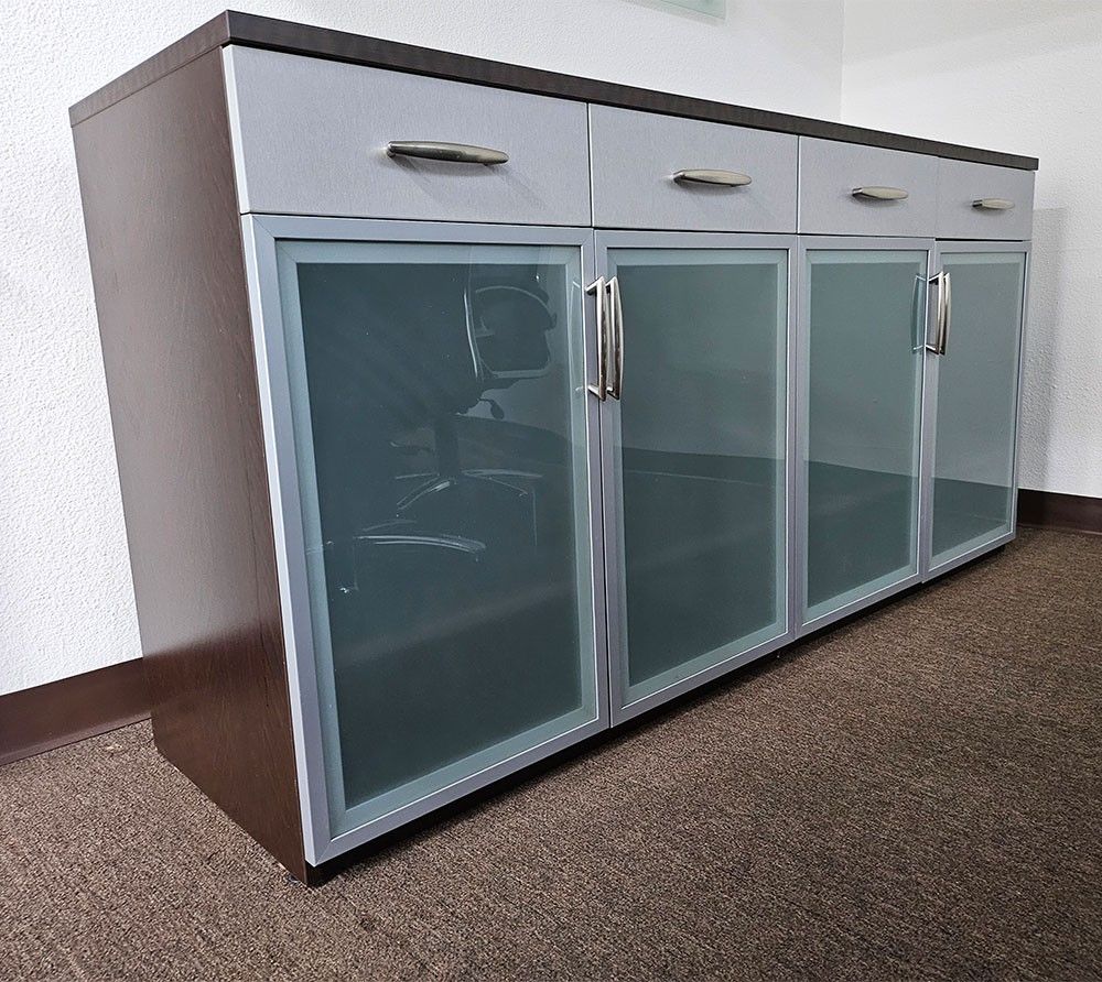 Office Buffet Cabinet w/Glass Doors