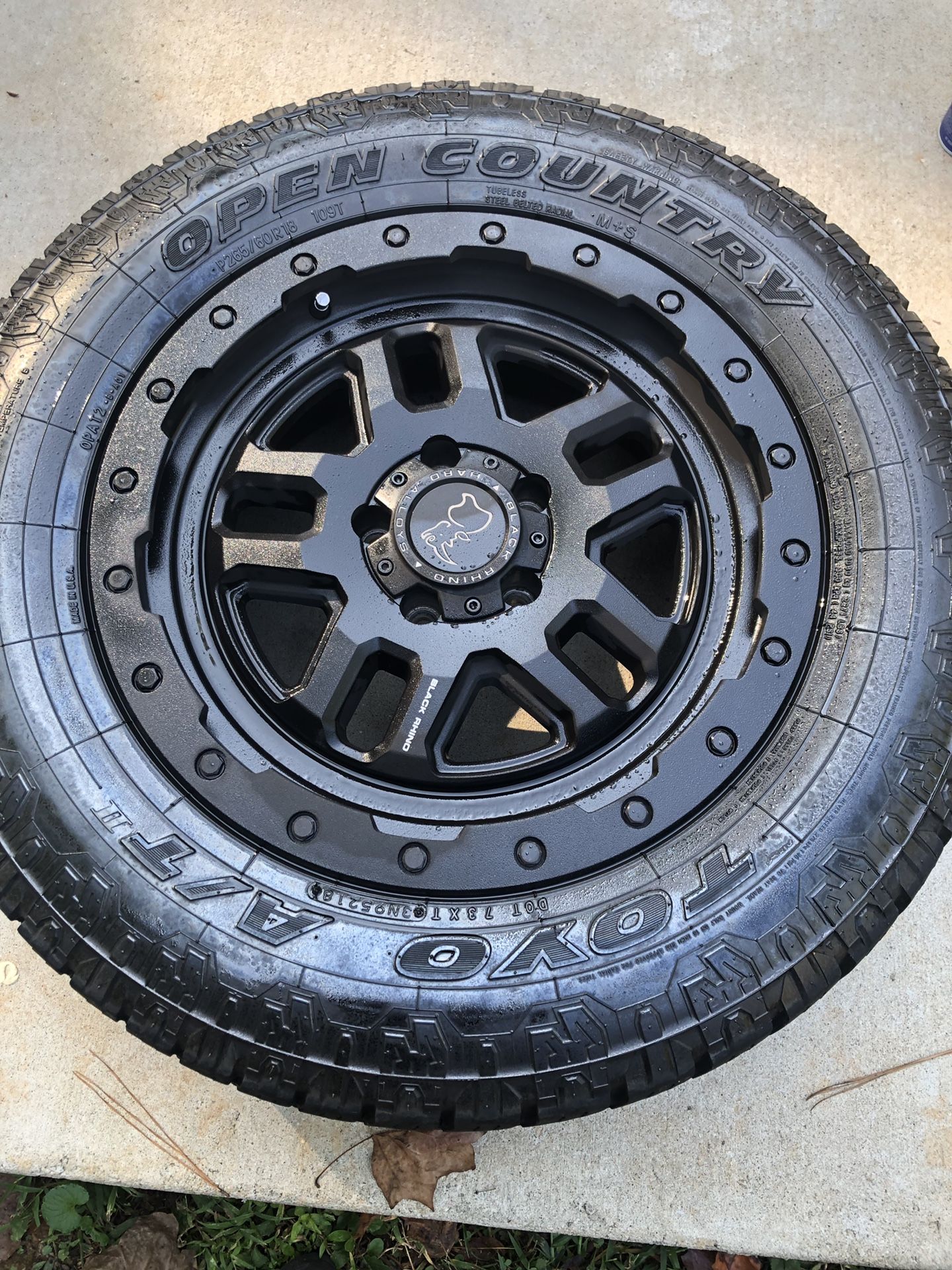 Set 4-black RHINO rims with Toyo open country GREAT CONDITION