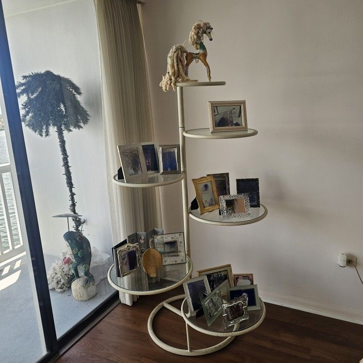 Solid Brass 6 Tiered Glass Shelf
