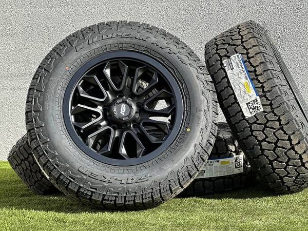 NEW 18” Black Wheels Toyota Tundra Rims and 275/65R18 Tires 5x150 Sequoia Land Cruiser Lexus LX 5 Lug 4X4 Falken TPMS