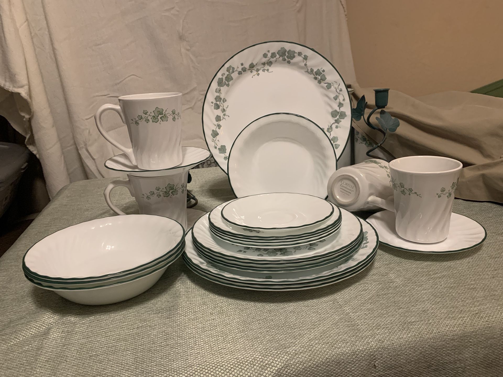 24 pc. Corelle Ware Ivy Dish Set