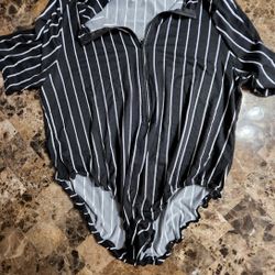 Black & White Womens Body Suit Sz 2X