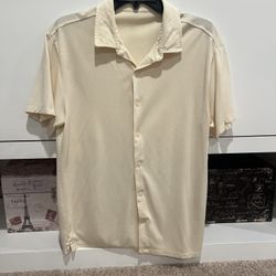 Men’s Shirt – Light Yellow Button-Up – Size M