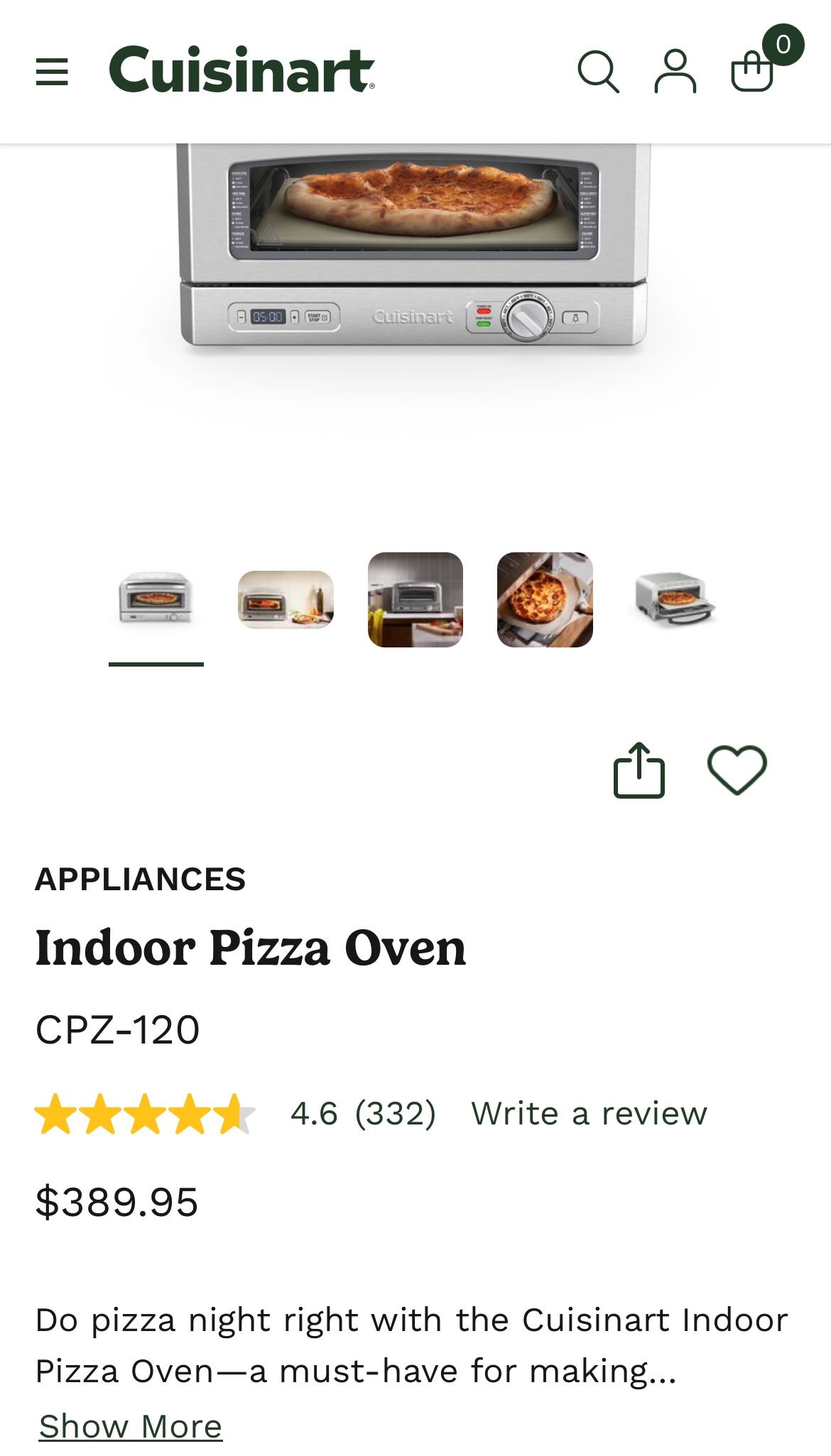 Cuisinart Indoor Pizza Oven 