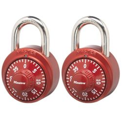 Locker Lock Combination Padlock, 2 Count, Colors May Vary
