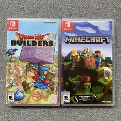 Nintendo Switch games Minecraft and Dragon Quest Builders $60 BUNDLE PRICE FIRM