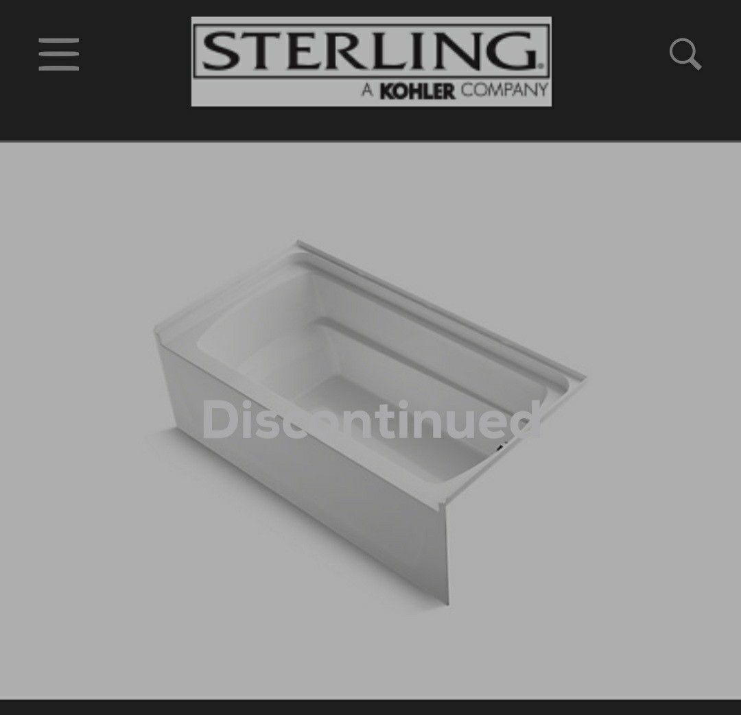 Sterling by Kohler Ensemble 32-in W x 60-in L White Vikrell Rectangular Right-Hand Drain Alcove Bathtub
