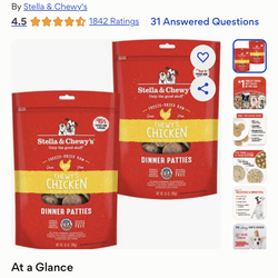 Dog freeze dried chicken patties