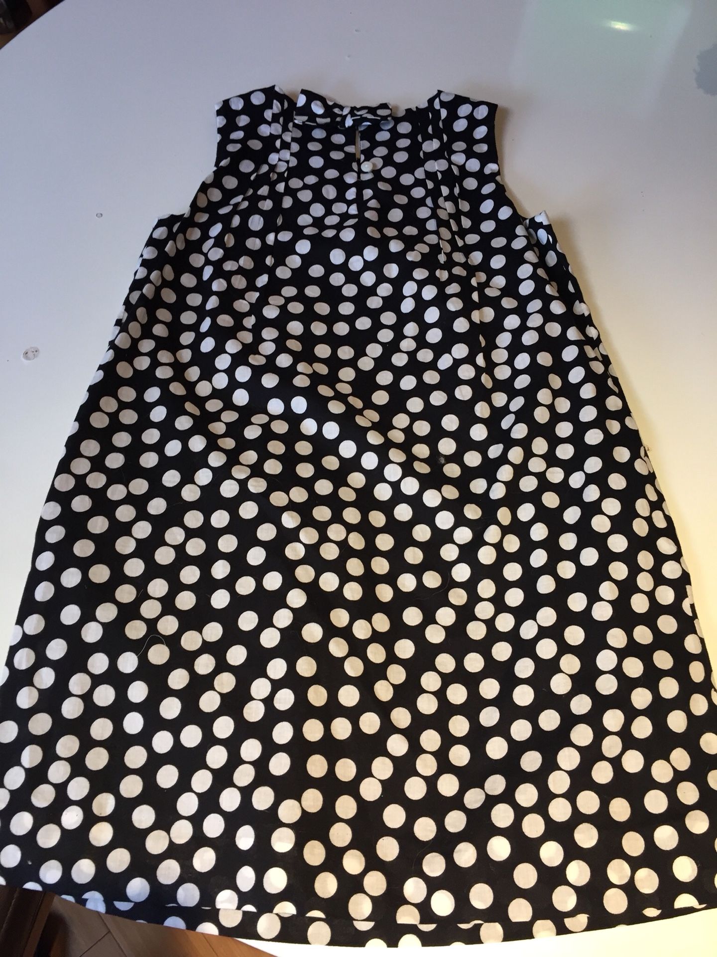 Crewcuts girls black and white cotton dress - like new