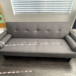 Convertible Folding Sofa Couch with 2 Bolster Pillows