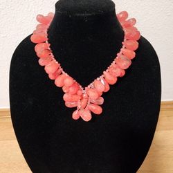 Pink Crystal Gemstone Choker Necklace