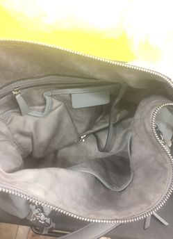 Michael Kors soft gray leather bag.