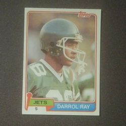 1981 Topps Darrol Ray New York Jets N.Y. #78 Rookie RC Safety Football Card Vintage Collectible Sports NFL