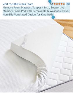 Visit the KMFurnila Store 4.4 4.4 out of 5 stars (48) Memory Foam Mattress Topper 4 Inch, Supportive Memory Foam Pad with Removable & Washable Cover,