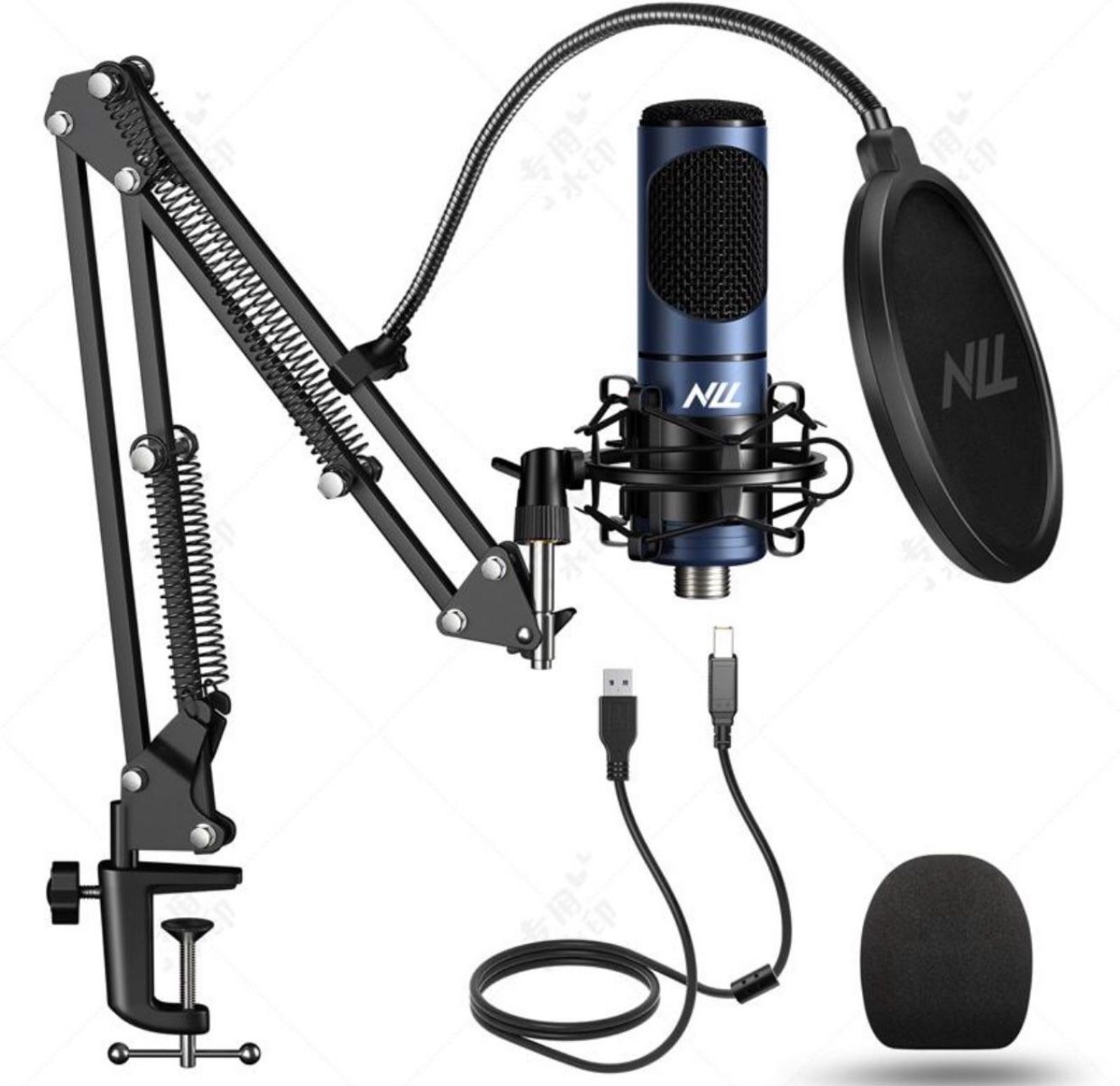 USB Microphone Studio Recording Mic Kit,192KHz/24bits NLL Condenser Computer PC Mics, Plug & Play Podcast Mic