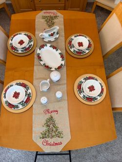 Hallmark Christmas dishes & accessories with table runner