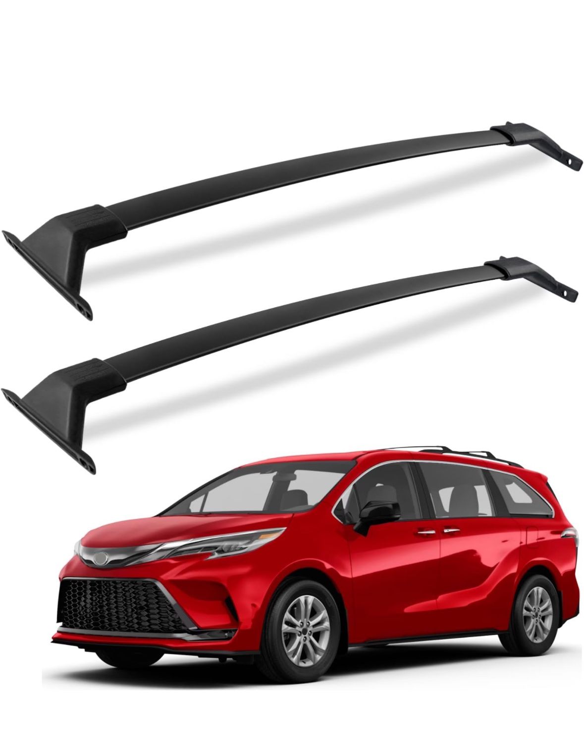 0175h Roof Rack Cross Bars Compatible with Toyota Sienna 2021 2022 2023 2024 Aluminum Roof Rails Crossbars Cargo Bars Canoe Bike Kayak Car Snowboard R