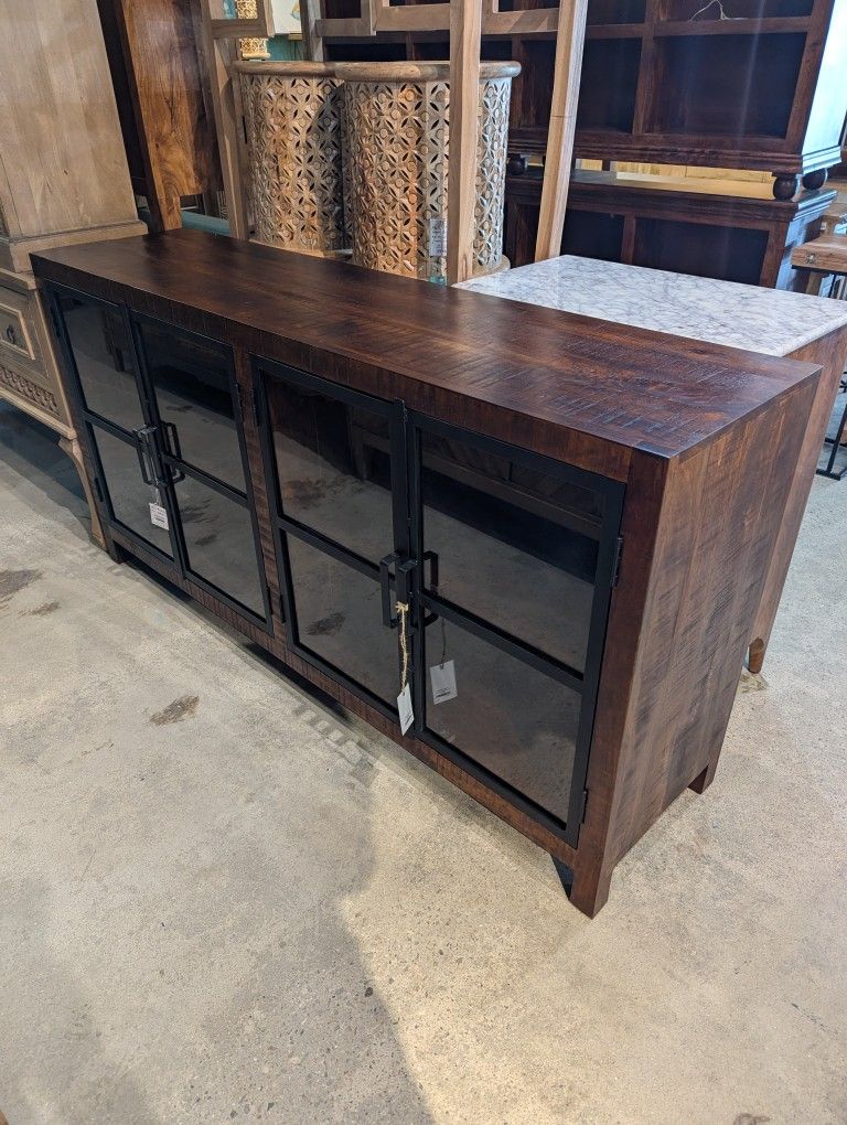 Four Door Mango & Iron Sideboard