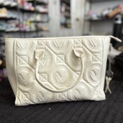 Valentino Orlandi White Quilted Handbag