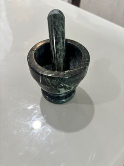 Mortar and Pestle Set -Black, Solid 4 inch Heavy Granite Stone Grinder