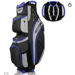 Yovital 14 Way Golf Cart Bag for Push Bag Classy Design Full Length with Cooler, Rain Hood, Putter Well