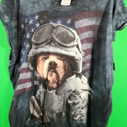 Vintage The Mountain Marine Bulldog Graphic T-Shirt Adult's L Multicolor
