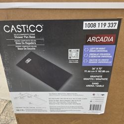 
CASTICO
72 in. L x 36 in. W x 1.125 in. H Solid Composite Stone Shower Pan Base with L/R Drain in Graphite Sand