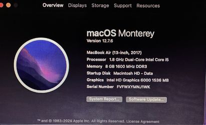 2017 MacBook Air 13” | 8GB RAM |