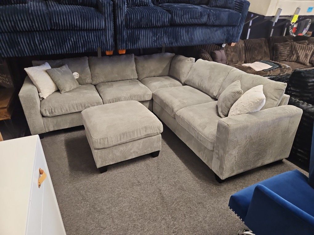 Brand NEW Sectiinal 4 Pcs Corduroy Fabric $599