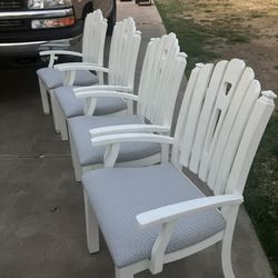 Four Beautiful White Dining Chairs 