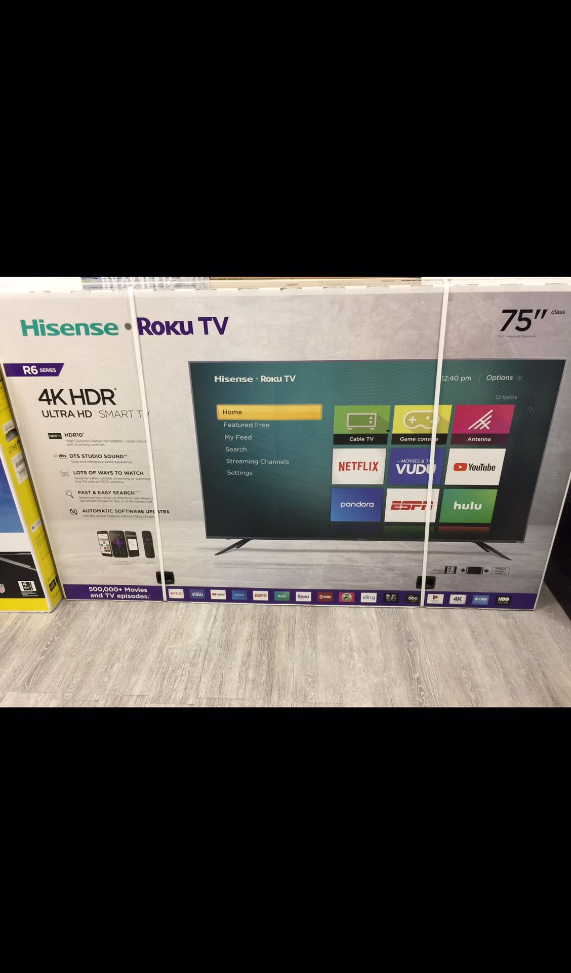 75 inch hisense roku 4K smart tv