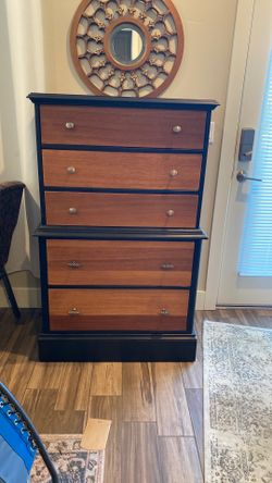 Vintage solid wood tall dresser
