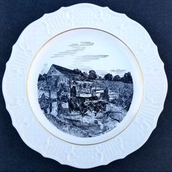 Vintage Hochschild Kohn & Co. Department Store Plate By Edwards China Glass Company, Baltimore, Maryland, Artist Signed c. 1940