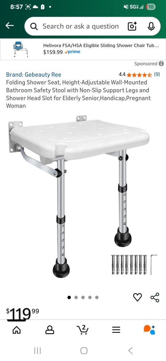 Fold Up Mountable Shower Chair 