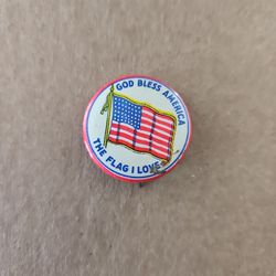 God Bless America The Flag Pin Button 