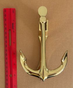 ⚓️ Vintage Solid Brass Anchor Door Knocker Nautical Maritime