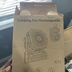 Rechargeable Camping Fan – Portable, Hanging, USB (New) 