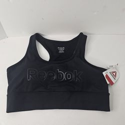 Womens XL Reebok Black Medium Support Sports Bra 