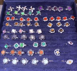 Fidget Spinner Adjustable Size Ring Gemstone