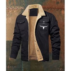 NEW Men's retro western winter fleece jacket
