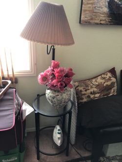 LAMP WITH 2 GLASS Shelves