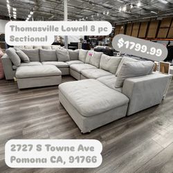 Thomasville Lowell 8 Pc Gray Sectional 